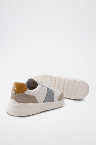 Leren Sneakers - Beige en wit - Beige en wit