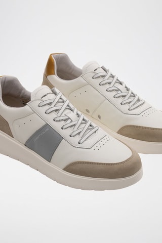 Leren Sneakers - Beige en wit - Beige en wit