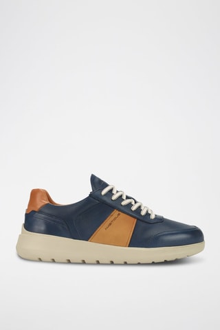 Leren Sneakers - Blauw - Blauw en bruin