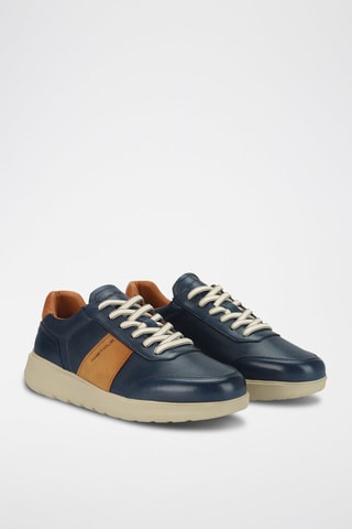 Leren Sneakers - Blauw - Blauw en bruin