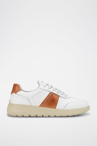 Leren Sneakers - Wit - Beige en wit