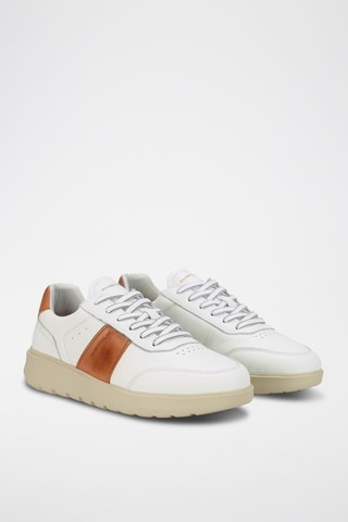 Leren Sneakers - Wit - Beige en wit