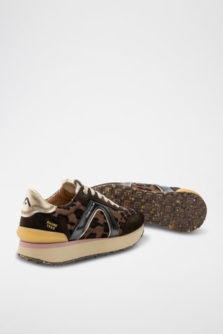 Baskets compensées en cuir - Marron