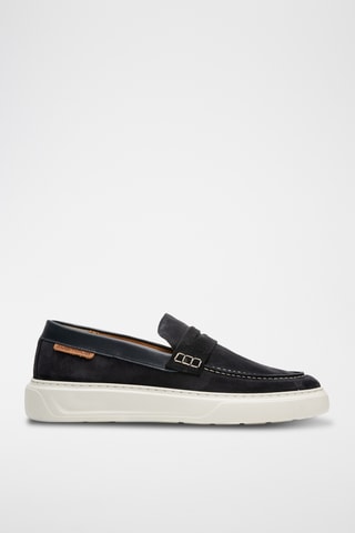 Mocassins plateformes en cuir - Bleu