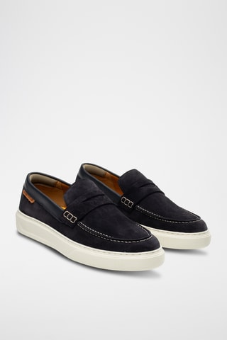 Mocassins plateformes en cuir - Bleu