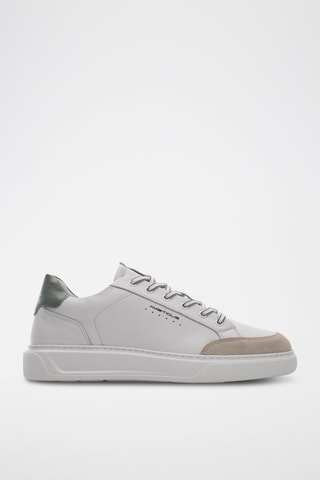 Leren Sneakers - Wit - Wit en groen