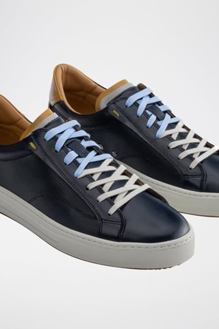 Leren Sneakers - Marineblauw - Blauw