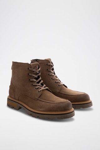 Nubuck Enkellaarzen - Taupe - Grijs