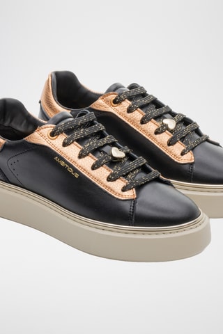 Leren Platform Sneakers - Zwart