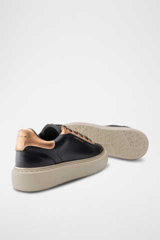 Leren Platform Sneakers - Zwart