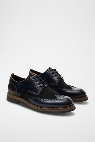 Derbys en cuir - Bleu