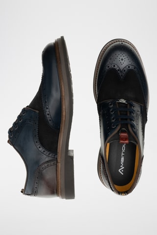 Derbys en cuir - Bleu