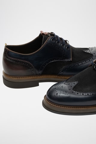 Derbys en cuir - Bleu