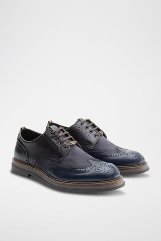 Derbys en cuir - Bleu