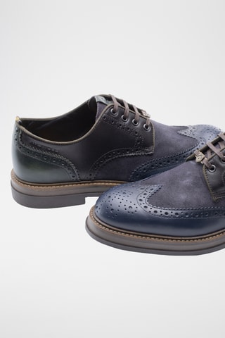 Derbys en cuir - Bleu