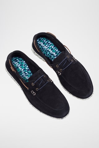 Chaussures bateau en cuir - Bleu