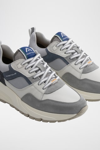 Baskets plateformes en cuir - Gris