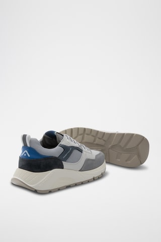 Baskets plateformes en cuir - Gris