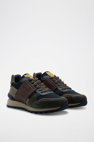 Leren Sneakers - Bruin - Zwart en bruin
