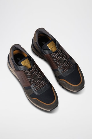 Leren Sneakers - Bruin - Zwart en bruin