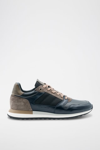 Leren Sneakers - Marineblauw - Blauw