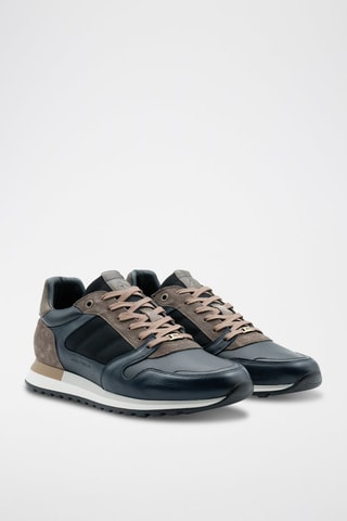Leren Sneakers - Marineblauw - Blauw