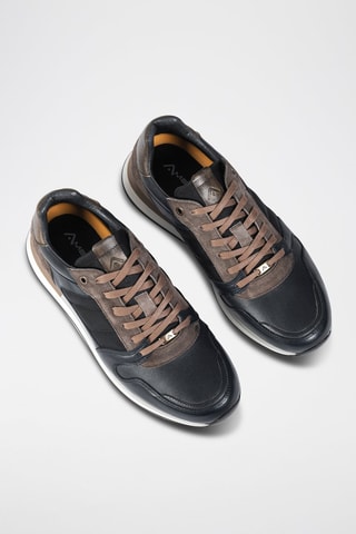 Leren Sneakers - Marineblauw - Blauw