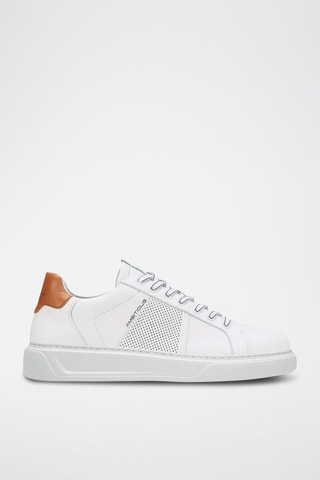 Leren Sneakers - Wit - Wit en bruin