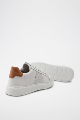 Leren Sneakers - Wit - Wit en bruin