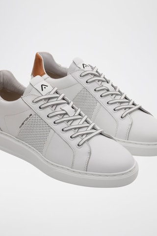 Leren Sneakers - Wit - Wit en bruin