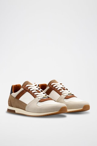 Leren Sneakers - Wit en bruin - Wit en bruin