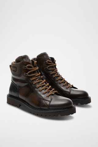 Boots en cuir - Bordeaux