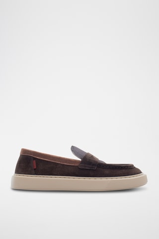 Mocassins plateformes en cuir - Marron