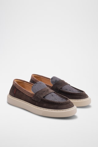 Mocassins plateformes en cuir - Marron