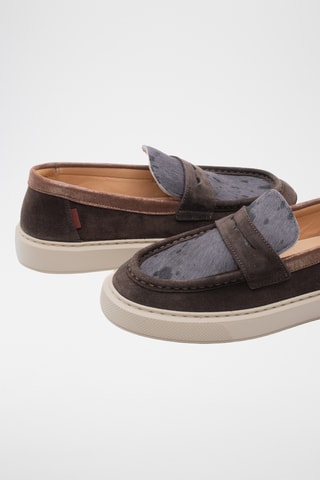 Mocassins plateformes en cuir - Marron