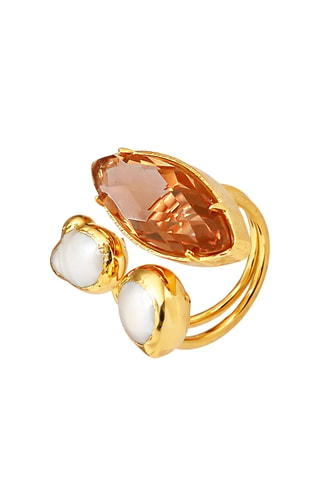 Anillo - Circón y perlas cultivadas