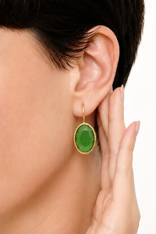 Pendientes - Chapado en oro amarillo y ágatas