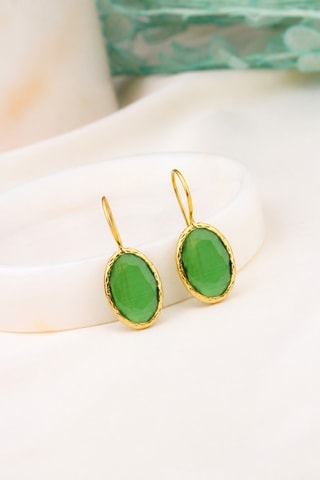 Pendientes - Chapado en oro amarillo y ágatas