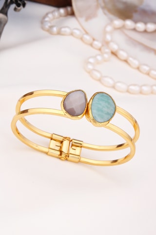Pulsera - Amazonita y piedra de sol