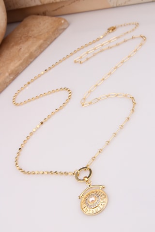 Collar - Chapado en oro amarillo y circones