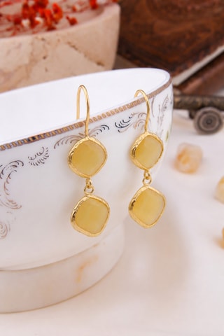 Pendientes - Chapado en oro amarillo y ojos de gato