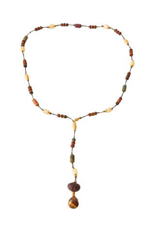 Collar - Chapado en oro amarillo y ojos de tigre