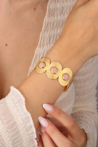 Pulsera - Chapado en oro amarillo y piedras de sol