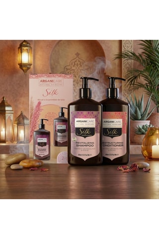 Estuche champú y acondicionador alisador y brillo - Proteína de seda -  Cabello seco y dañado - 2 x 400 ml