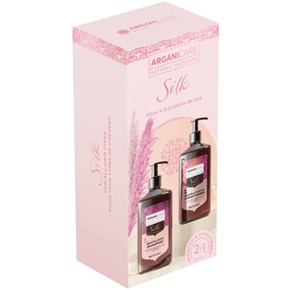 Estuche champú y acondicionador alisador y brillo - Proteína de seda -  Cabello seco y dañado - 2 x 400 ml