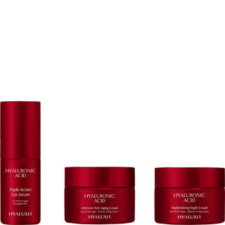 Rutina antiarrugas regeneradora - Ácido hialurónico - Rostro y ojos - 3 productos