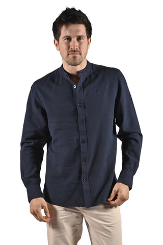 Chemise en lin Confort - Bleu marine