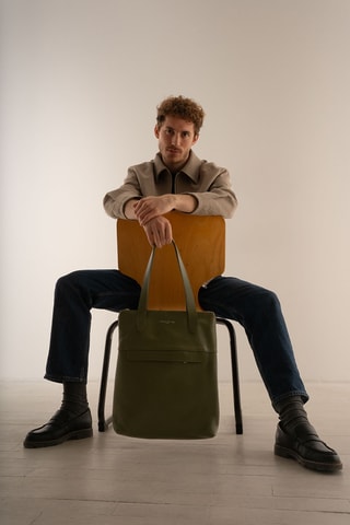 Tote bag in pelle Enzo - Verde