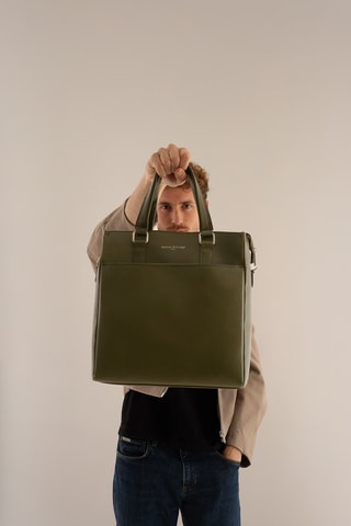 Tote bag in pelle Ethan - Verde