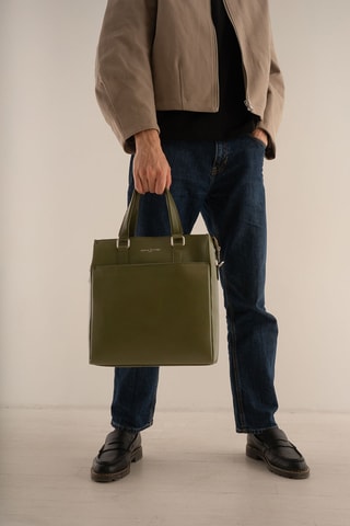 Tote bag in pelle Ethan - Verde
